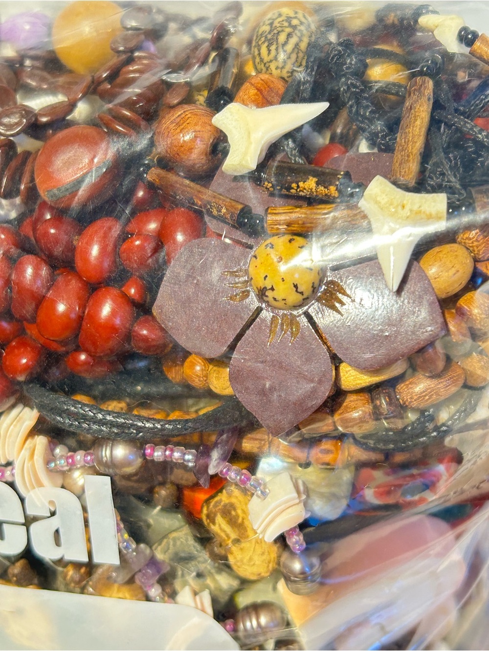 *Reserved*Mixed Wood & Shell Bead Jewelry Collection - Picture 8 of 9